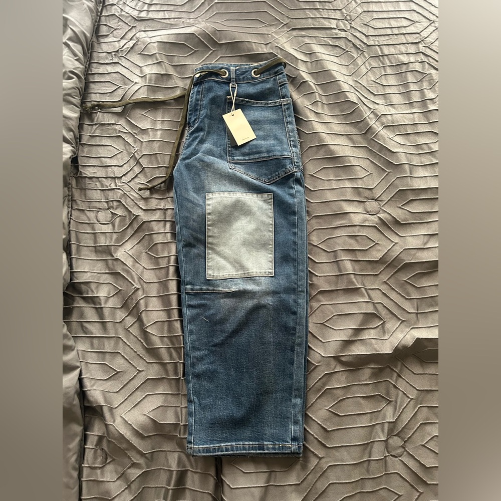 Flamingals Patchwork Cropped Denim NWT - image 4